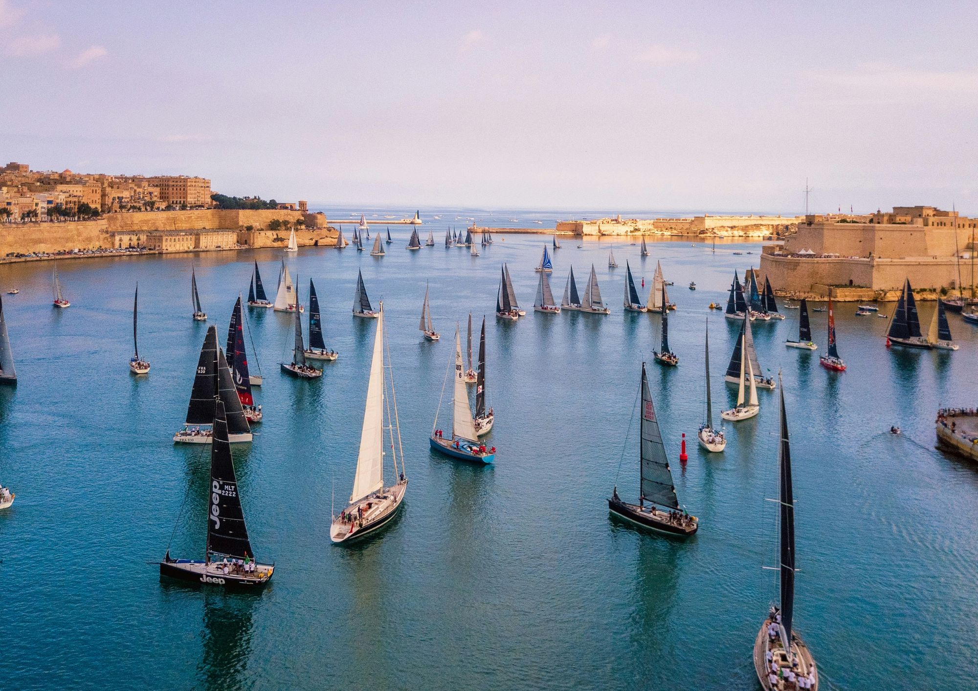 Grand harbour of Valletta with yachts in it